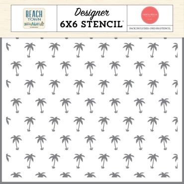 CARTA BELLA STENCIL BEACH TOWN PALM TREE PARADISE