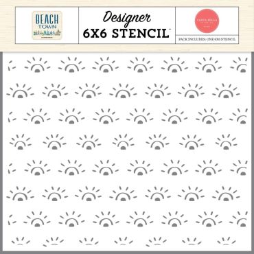 CARTA BELLA STENCIL BEACH TOWN SUNSET SUN 6X6