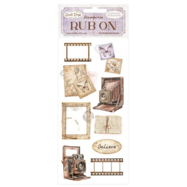 Stamperia Quiet Days Rub-On 4"X8.5" - Photography