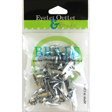 EYELET OUTLET ROUND BRADS 8MM 40/PQT - ARGENT