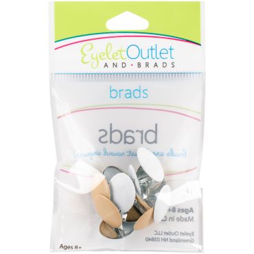 EYELET OUTLET BROWN/WHITE EGGS BRADS
