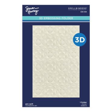 SPELLBINDERS 3D EMBOSSING FOLDER BY SIMON HURLEY, GEO QUILT