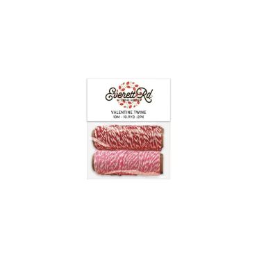 EVERETT RD. VALENTINE TWINE 2/PQT - RED/PINK