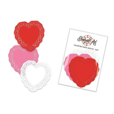 EVERETT RD. VALENTINE PAPER DOILIES 8.5X6.5 - 16/PQT