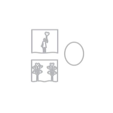 HERO ARTS LOOKING GLASS GIRL WITH BALLOON MATRICE DE COUPE
