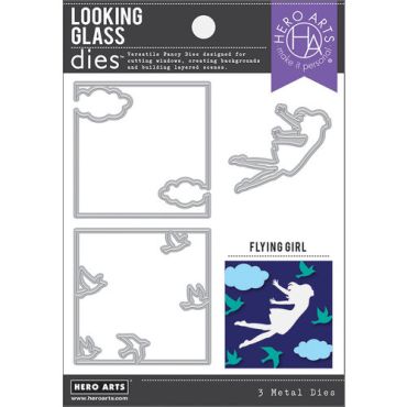 HERO ARTS LOOKING GLASS FLYING GIRL MATRICE DE COUPE