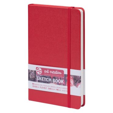 TALENS ART CREATION SKETCHBOOK 140G 5.1X8.3, RED, 80 FEUILLES