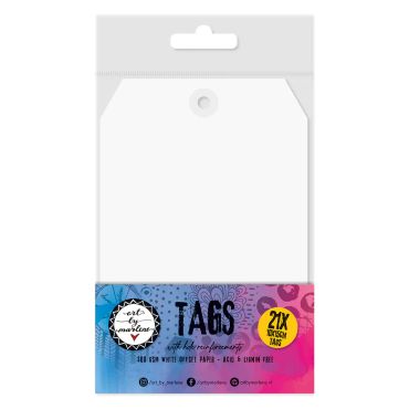 ART BY MARLENE ETIQUETTES AVEC TROUS RENFORCE COLLECTION ESSENTIALS, 21 PC