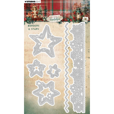 JMA MATRICE DE COUPE FESTIVE NOSTALGIA BORDERS & STARS 6 PIECES