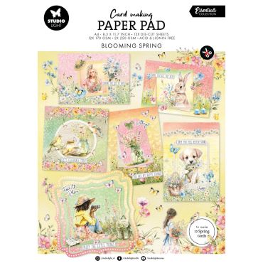 SL BLOC DE FABRICATION DE CARTES, BLOOMING SPRING ESSENTIALS, 14 FEUILLES