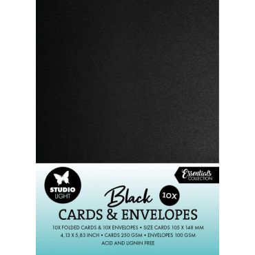 SL CARTES ET ENVELOPPES NOIRES A6 CONSUMABLES 20 PC
