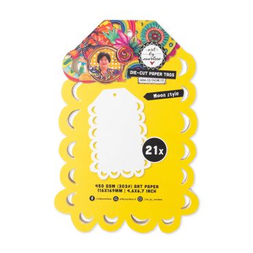 ART BY MARLENE DIE-CUT PAPER TAGS MOON STYLE, 116X169X8MM, 21 T