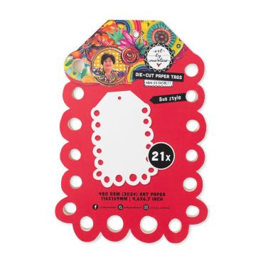 ART BY MARLENE DIE-CUT PAPER TAGS SUN STYLE, 116X169X8MM, 21 TA