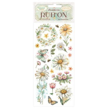 Stamperia Daisy Art - Rub-On 4"X8.5" - Daisy And Butterfly