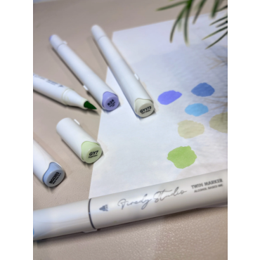 Firedy Studio - Pastel Alcohol Pencil Set - 89 pastel colors and a blender