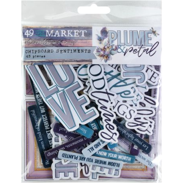 49 And Market - Plume & Petal - Ensemble de Chipboard