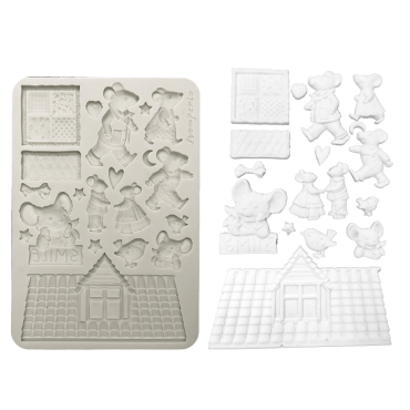 Stamperia Moule en silicone A5 - Family mice