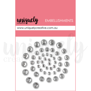 UNIQUELY perles et strass autocollant - Silver Rhinestones