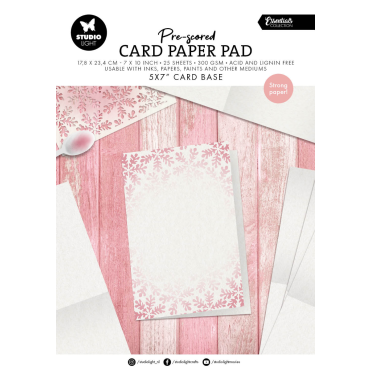 SL Bloc de papier cartonné pré-plié blanc 12,7 x 17,8 cm (5 x 7 pouces) - 25 feuilles