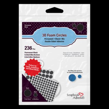 SCRAPBOOK ADHESIVES 3D FOAM CERCLES NOIRS