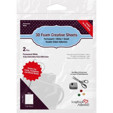 SCRAPBOOK ADHESIVE 3D FOAM CREATIVE SHEETS BLANC
