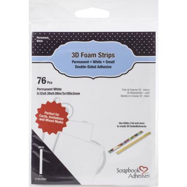 SCRAPBOOK ADHESIVES 3D FOAM STRIPS 76/PKG - BLANC, 0.12X3.93X0.08