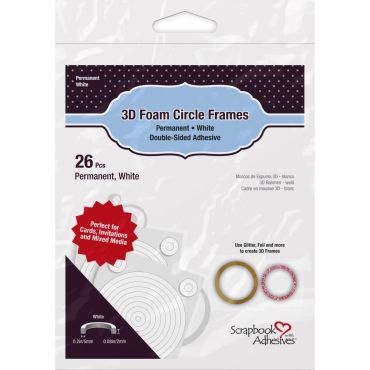 ADHESIFS POUR SCRAPBOOKING, CADRES CIRCULAIRES EN MOUSSE 3D, PAQUET DE 26,