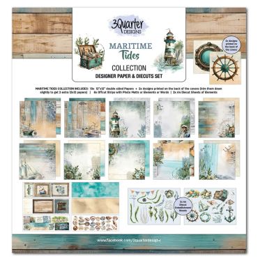 3QUARTER DESIGNS MARITIME TIDES 12X12 SCRAPBOOK COLLECTION