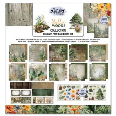 3QUARTER DESIGNS IDYLLIC WOODS 12X12 SCRAPBOOK COLLECTION