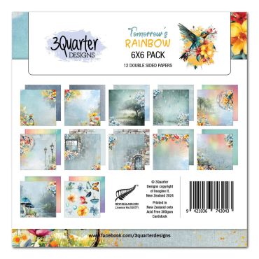 3QUARTER DESIGNS, TOMORROW'S RAINBOW, COLLECTION DE PAPIER 6X6