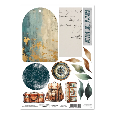 3 QUARTER DESIGNS EPHEMERA ADVENTURES RETURN MINI PROJECT SHEET