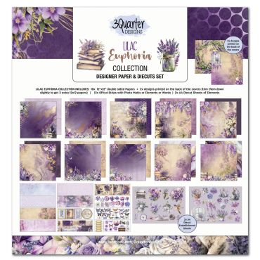 3QUARTER DESIGNS LILAC EUPHORIA ENSEMBLE DE PAPIERS A MOTIFS 12X12 ET DE DE