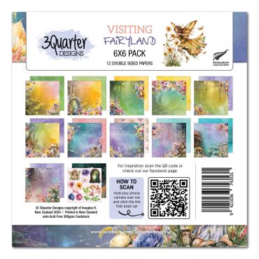 3 QUARTER DESIGNS ENSEMBLE DE PAPIER 6X6 VISITING FAIRYLAND