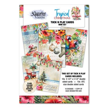 3QUARTER DESIGNS TROPICAL CHRISTMAS MINI ENSEMBLE TUCK N PLAY CARDS