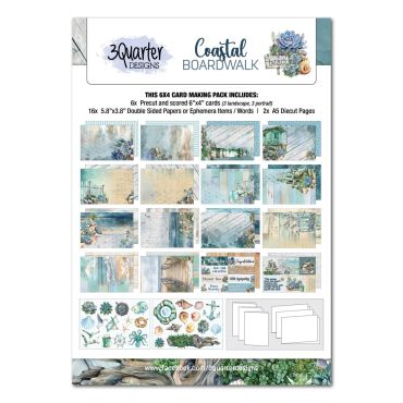 3QUARTER DESIGNS COASTAL BOARDWALK ENSEMBLE DE CARTE 6X4