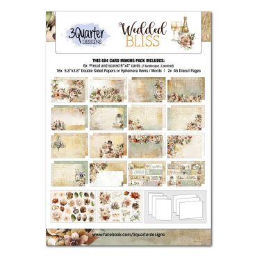 3QUARTER DESIGNS WEDDED BLISS ENSEMBLE DE CARTE 6X4