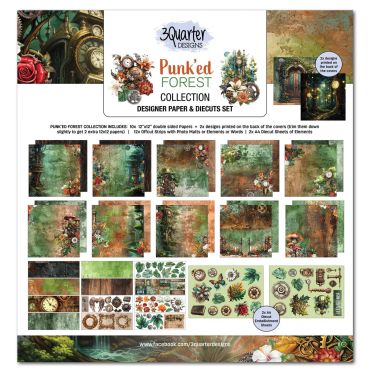 3QUARTER DESIGNS PUNK'ED FOREST - ENSEMBLE DE PAPIER ET DE DECOUPES 12X12