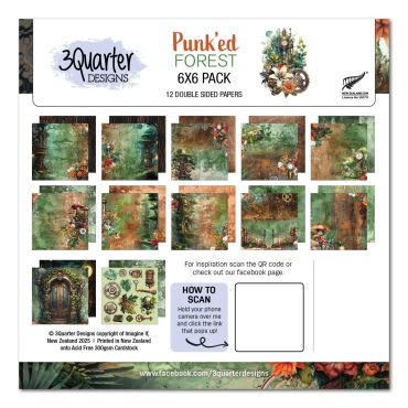 3QUARTER DESIGNS PUNK'ED FOREST - ENSEMBLE DE PAPIER 6X6