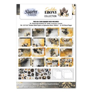 3QUARTER DESIGNS GOLDEN EBONY - ENSEMBLE DE CARTE 6X4