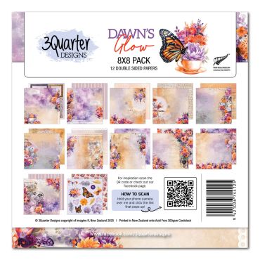 3QUARTER DESIGNS DAWNS GLOW - ENSEMBLE DE PAPIER 8X8