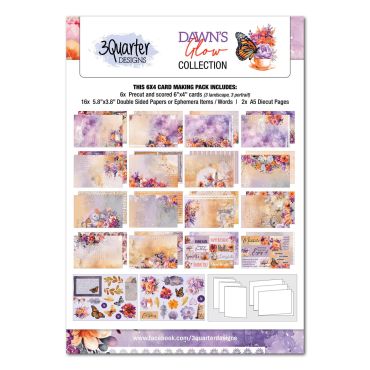 3QUARTER DESIGNS DAWNS GLOW - ENSEMBLE DE CARTES 6X4