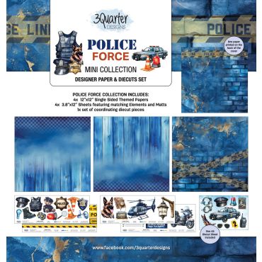 3 QUARTER DESIGNS POLICE FORCE MINI COLLECTION 12X12