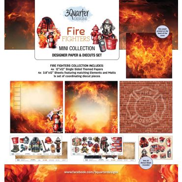 3 QUARTER DESIGNS FIRE FIGHTERS MINI COLLECTION 12X12