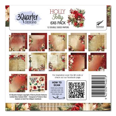 3QUARTER DESIGNS HOLLY JOLLY - ENSEMBLE DE PAPIER 6X6