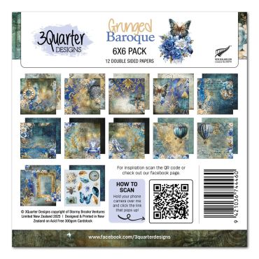 3QUARTER DESIGNS GRUNGED BAROQUE - ENSEMBLE DE PAPIER 6X6