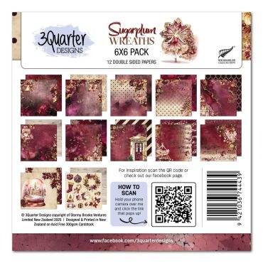 3QUARTER DESIGNS SUGARPLUM WREATH - ENSEMBLE DE PAPIER 6X6