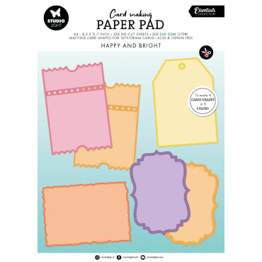SL Bloc de papier pour la création de cartes 2 « Happy and Bright Essentials » (20 feuilles)