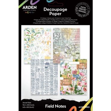 Arden Creative Field Notes 6in x 8in Decoupage Paper