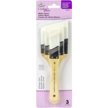 Royal Langnickel - Crafter's Choice Lot de 3 pinceaux biseautés en taklon blanc