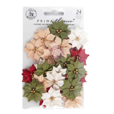 Prima Marketing Fleurs en papier Twinkle and Treats, paquet de 24 - Holiday Blooms